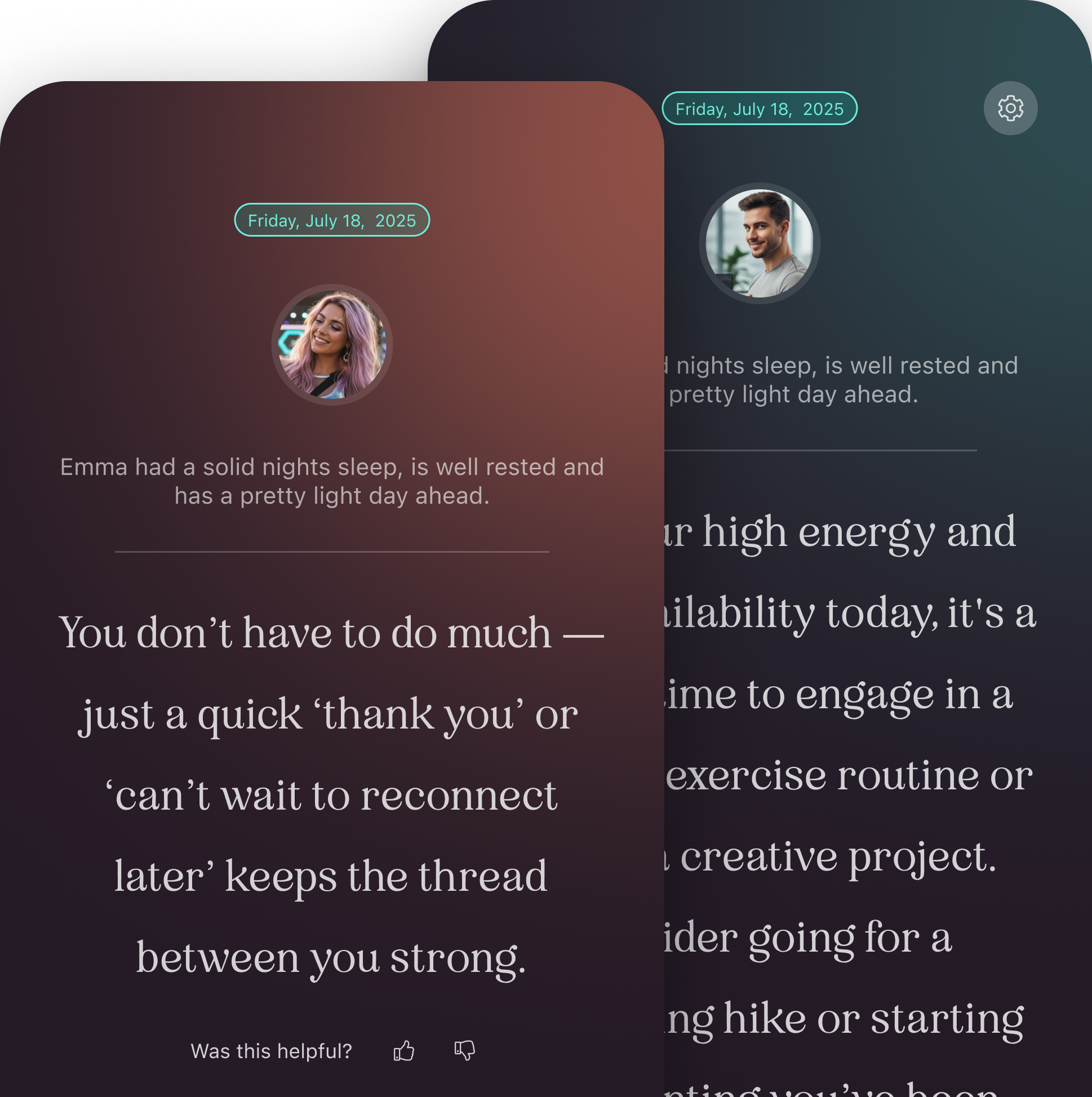 Thrum app relationship signal screens